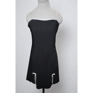 BCX Black & White Contrast Trim Mini Dress - Size 13 - Made in USA